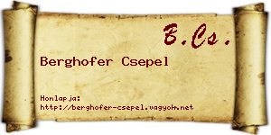 Berghofer Csepel névjegykártya